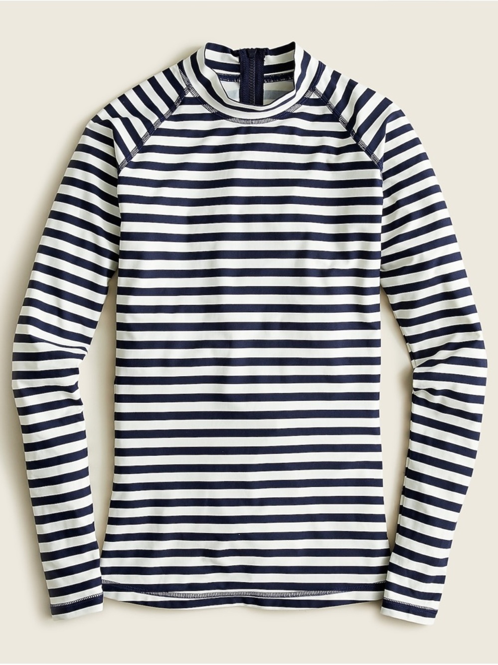 J. Crew Rashguard Striped Navy & White Swim Water Top Medium UPF 50